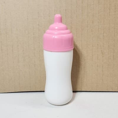 Baby Doll Pretend Play Bottle Milk Pink Cap 5" Tall Kids Toy