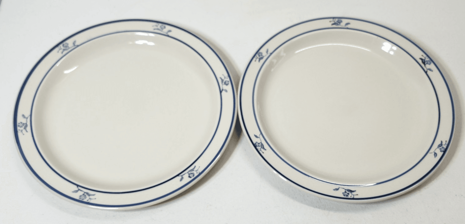 2 BRICK OVEN Stoneware Scandia Blue Tung Guan 10.25" Dinner Plates - Thumbnail 2