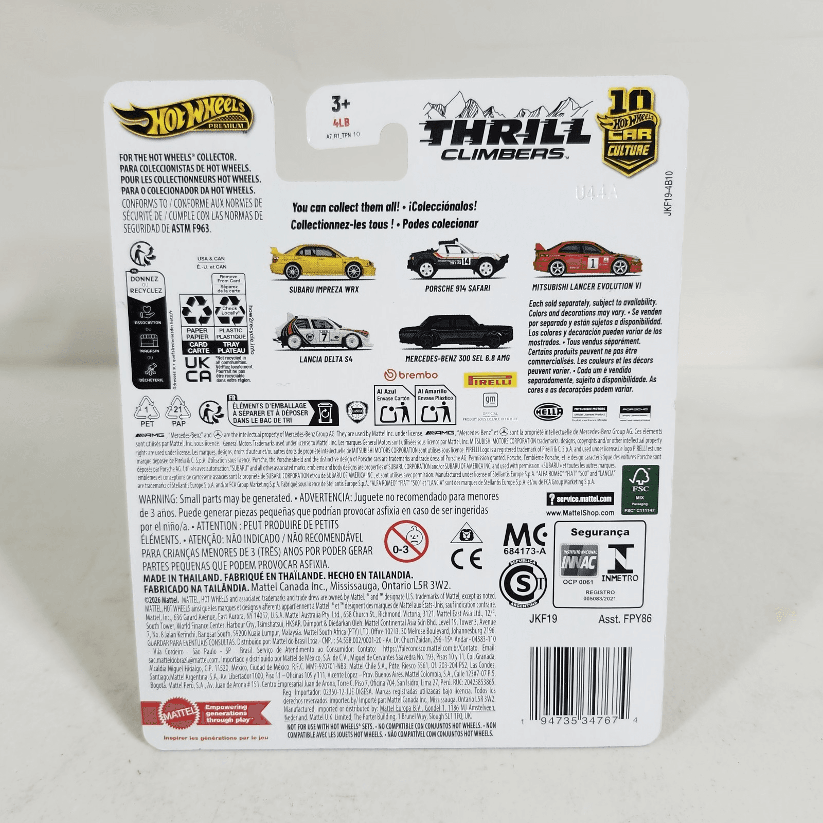 2026 Hot Wheels Mitsubishi Lancer Evolution VI Thrill Climbers Red Car 1/64 Toy - Thumbnail 5