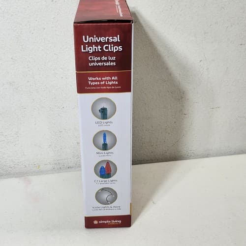 Christmas 100pc Universal Light Clips for Gutters Shingles Tile NEW - Thumbnail 4