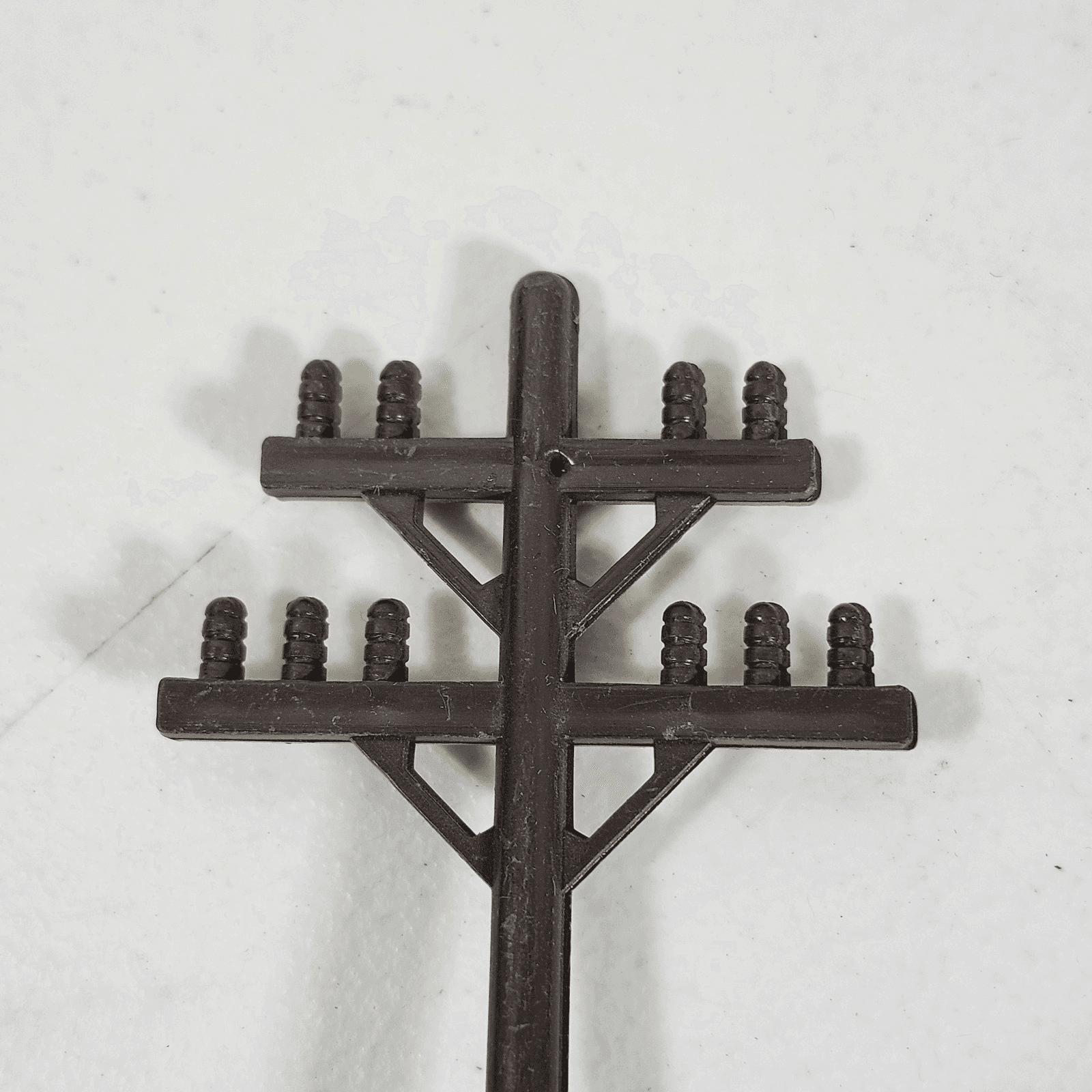 Vintage Train Telehone Poles 21 Piece Set Bundle Lot Brown Plastic 7" - Thumbnail 4
