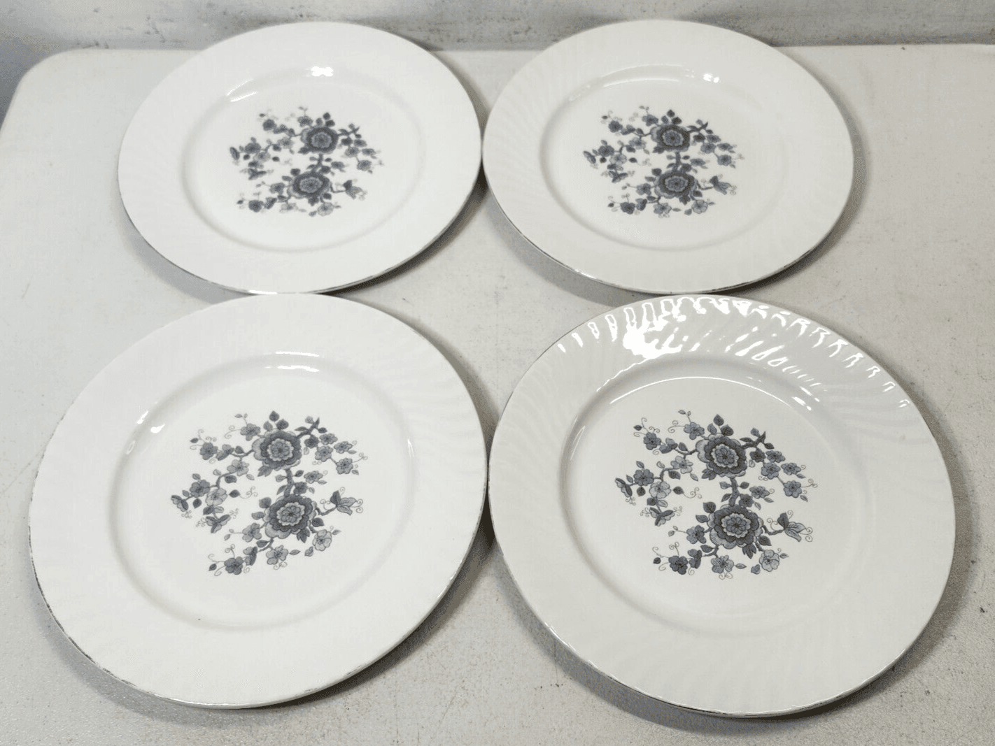 Vintage Enoch Wedgwood Royal Blue Ironstone Dinner Plate Set 4pcs - Thumbnail 2