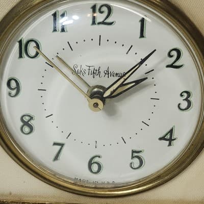 Desk Alarm Clock MCM Saks Fifth Ave Retro Office Home Decor Made in USA Vintage - Thumbnail 3