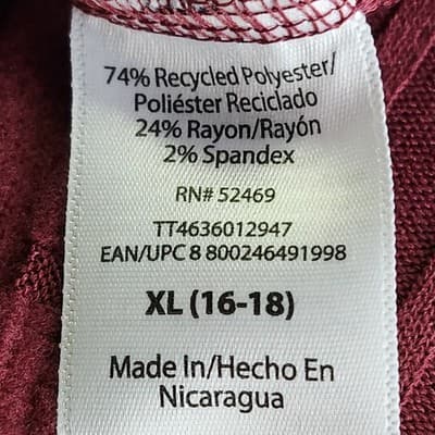 Time and Tru Women's XL Shirt Ribbed Hacci V-neck Top Red NEW - Thumbnail 9