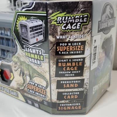 Jurassic World Epic Battles T-Rex Rumble Cage Lights and Sounds Toy NEW - Thumbnail 3