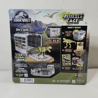Jurassic World Epic Battles T-Rex Rumble Cage Lights and Sounds Toy NEW - Thumbnail 5