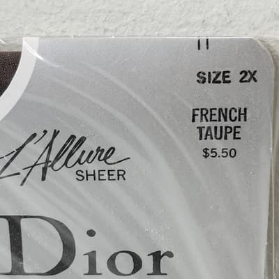 Christian Dior 4475 Sandalfoot Reinforced Panty Hose Size 2X French Taupe - Thumbnail 2