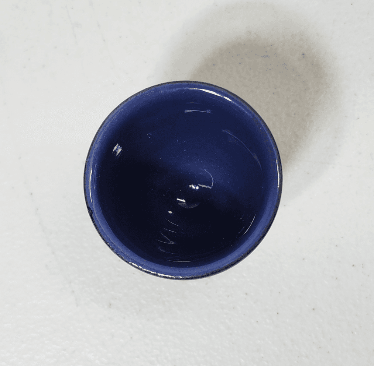 SMF Pottery Egg Cup Navy Blue w White Speckles Folk Art Country - Thumbnail 5