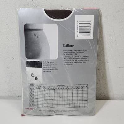Christian Dior 4475 Sandalfoot Reinforced Panty Hose Size 2X French Taupe - Thumbnail 9
