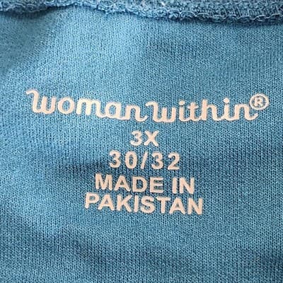 Woman Within Plus Size 3X Pullover Sweatshirt Floral Embroidered Blue - Thumbnail 7