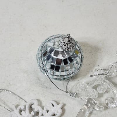 2 Reindeer Deer Christmas Ornaments & Mirror Ball Holiday Decor - Thumbnail 5