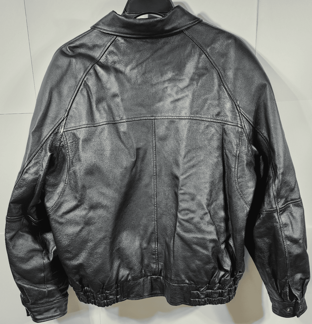 Burks Bay Vintage Mens Leather Jacket Black Walmart Oil Change Size Large - Thumbnail 4