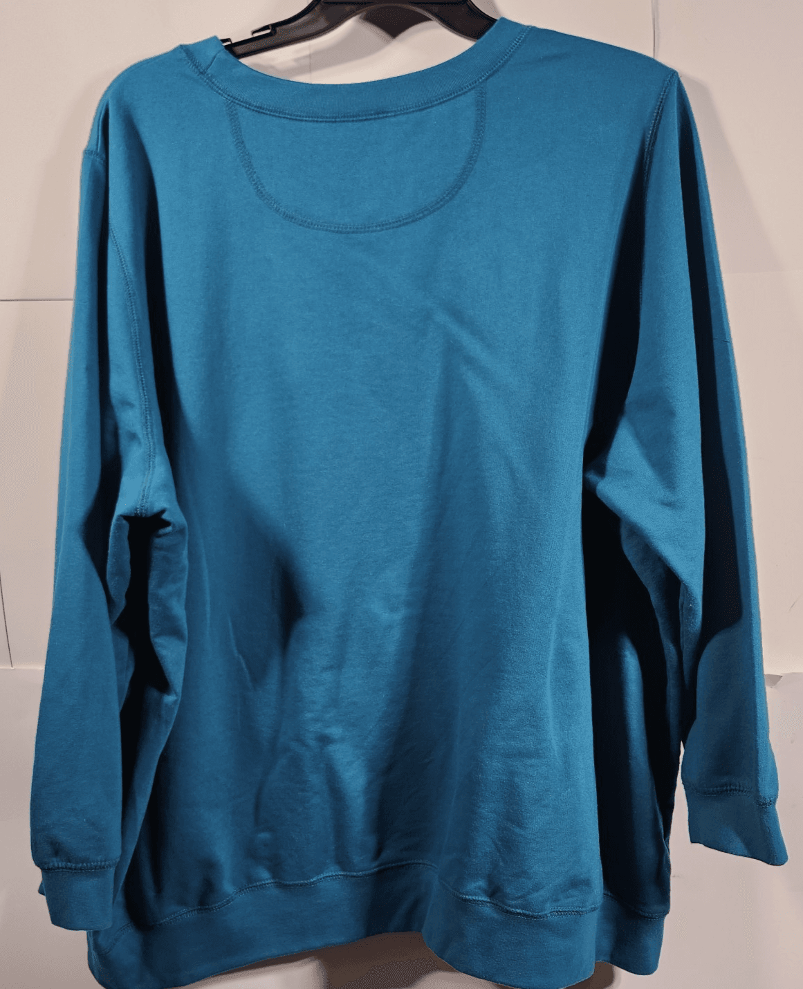 Woman Within Plus Size 3X Pullover Sweatshirt Floral Embroidered Blue - Thumbnail 4