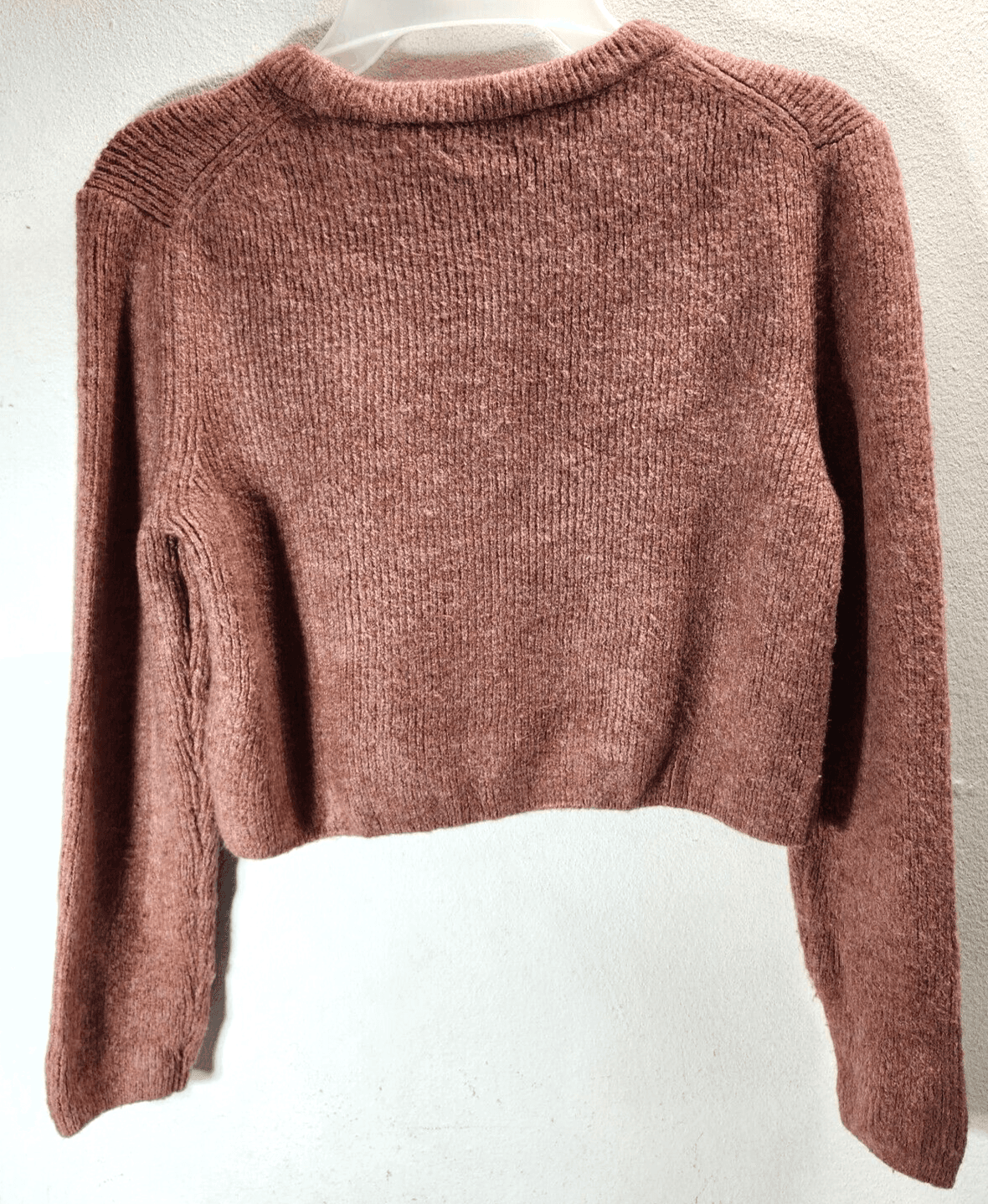 Zara Women's L Cropped Knit Sweater Pullover Pink - Thumbnail 4