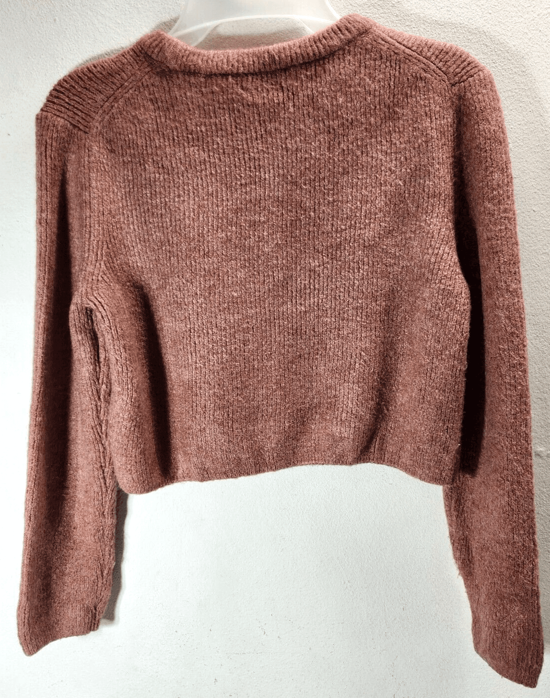 Zara Women's L Cropped Knit Sweater Pullover Pink - Thumbnail 6