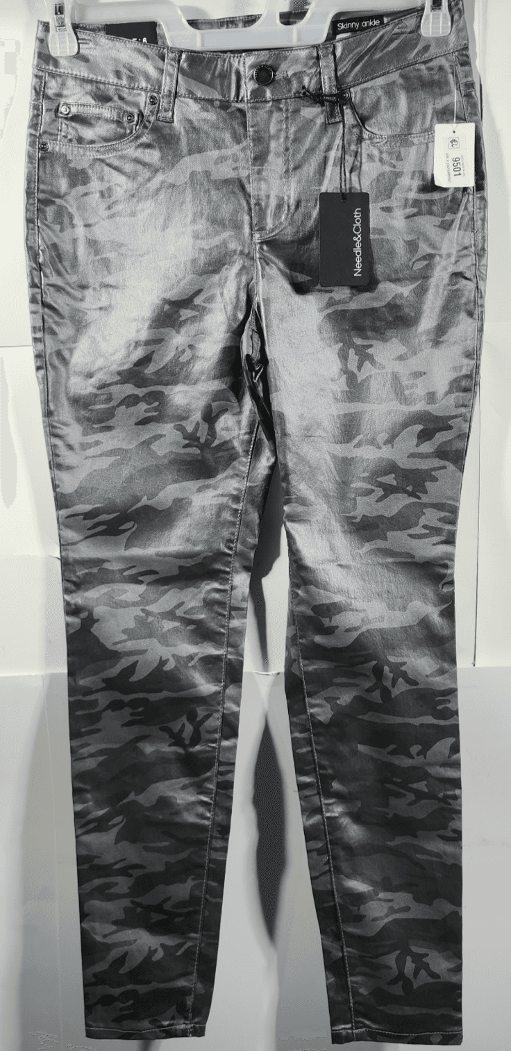 Needle And Cloth Skinny Ankle Pants Women's Size 6 Gray Camo NEW - Thumbnail 5