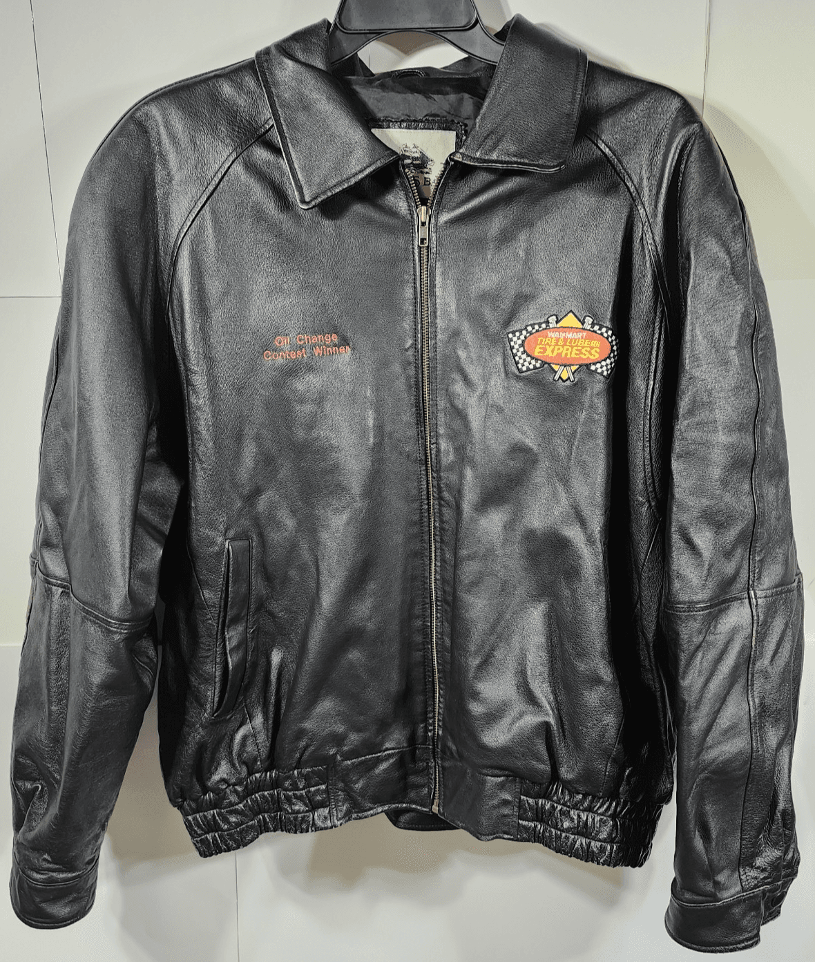 Burks Bay Vintage Mens Leather Jacket Black Walmart Oil Change Size Large - Thumbnail 5