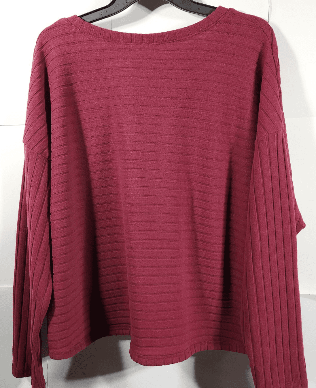 Time and Tru Women's XL Shirt Ribbed Hacci V-neck Top Red NEW - Thumbnail 6