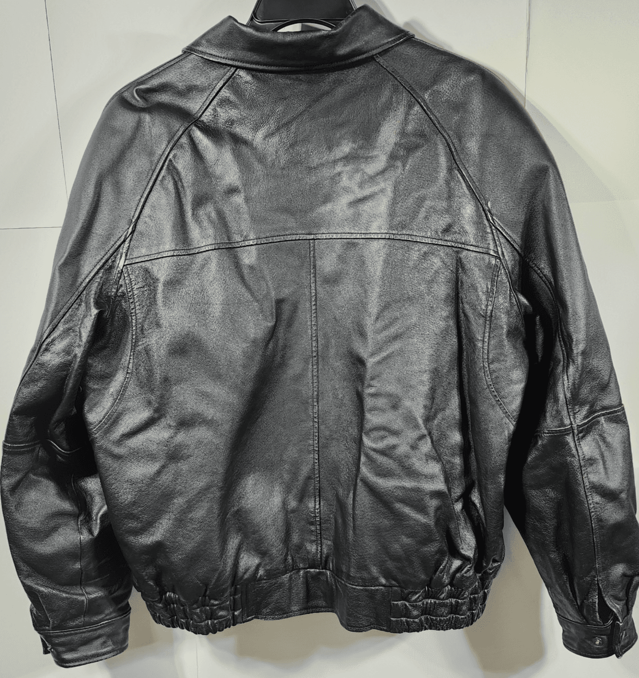 Burks Bay Vintage Mens Leather Jacket Black Walmart Oil Change Size Large - Thumbnail 6