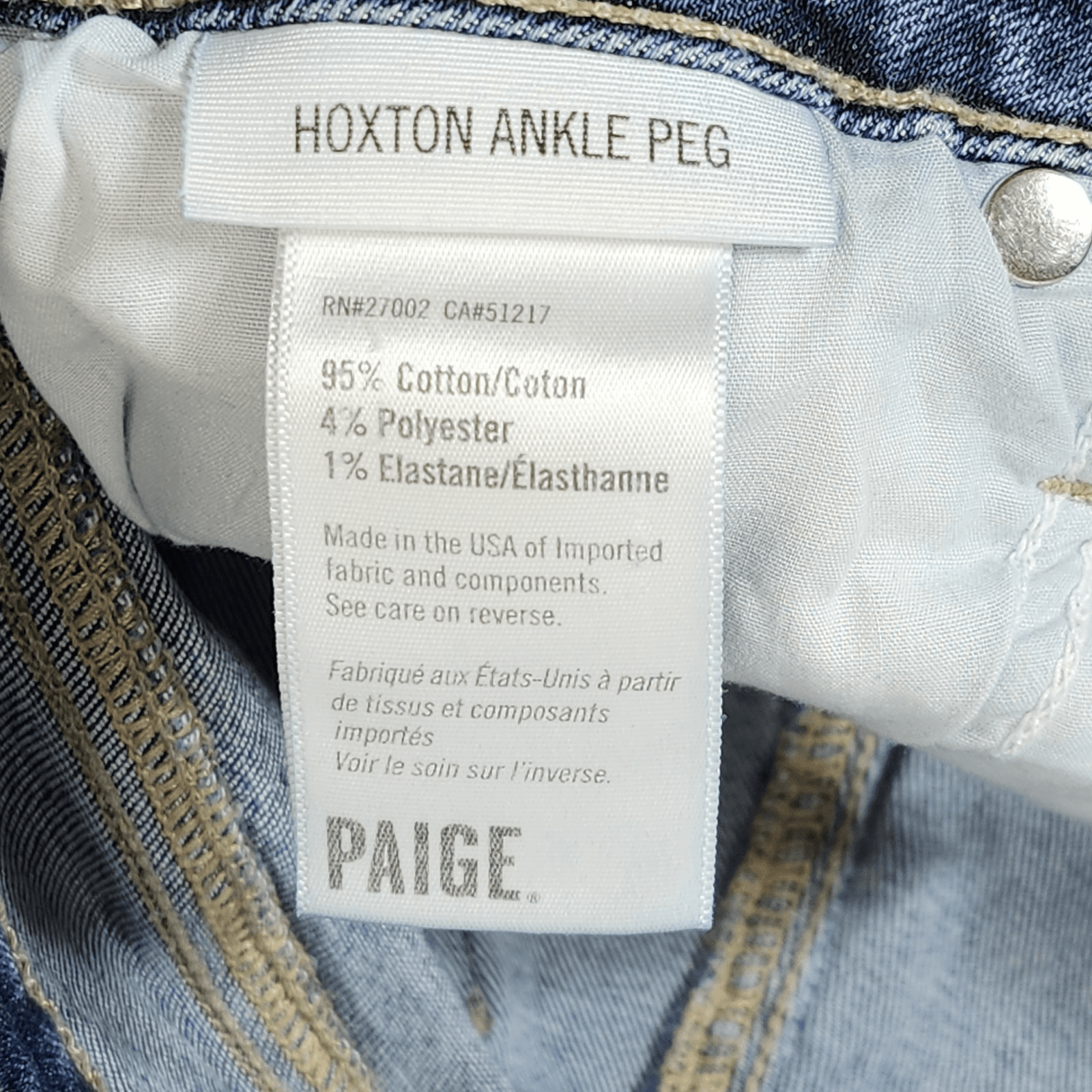 Paige Jeans Womens 28 Blue Hoxton Ankle Peg Medium Wash Denim Pants - Thumbnail 8