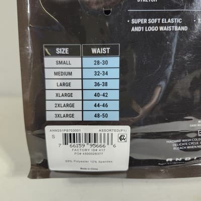 AND1 Men's S Flex Mid Length Boxer Briefs 6 Pairs Underwear NEW - Thumbnail 3