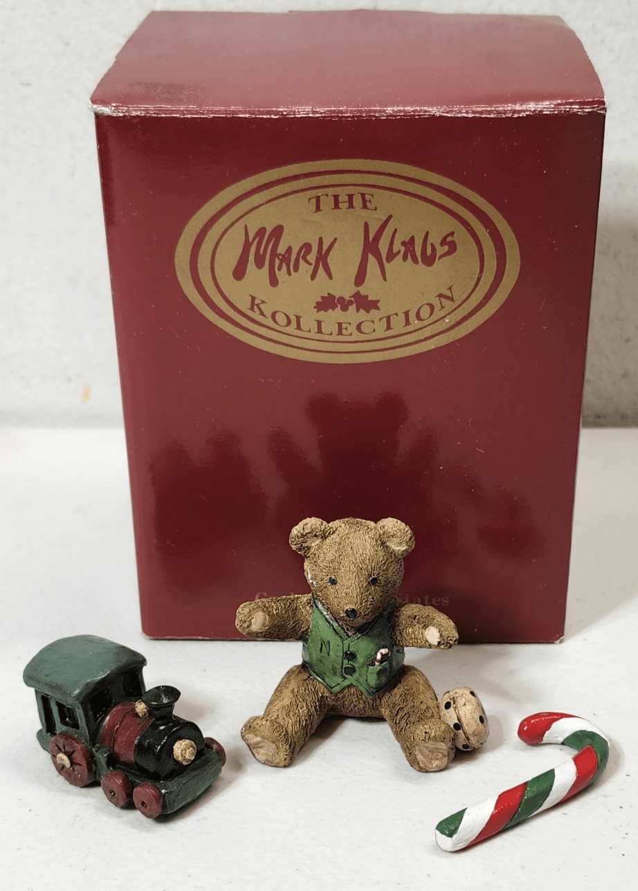 Mark Klaus Bear Train Candy Cane Figure Home Decor With Box #860036 - Thumbnail 2