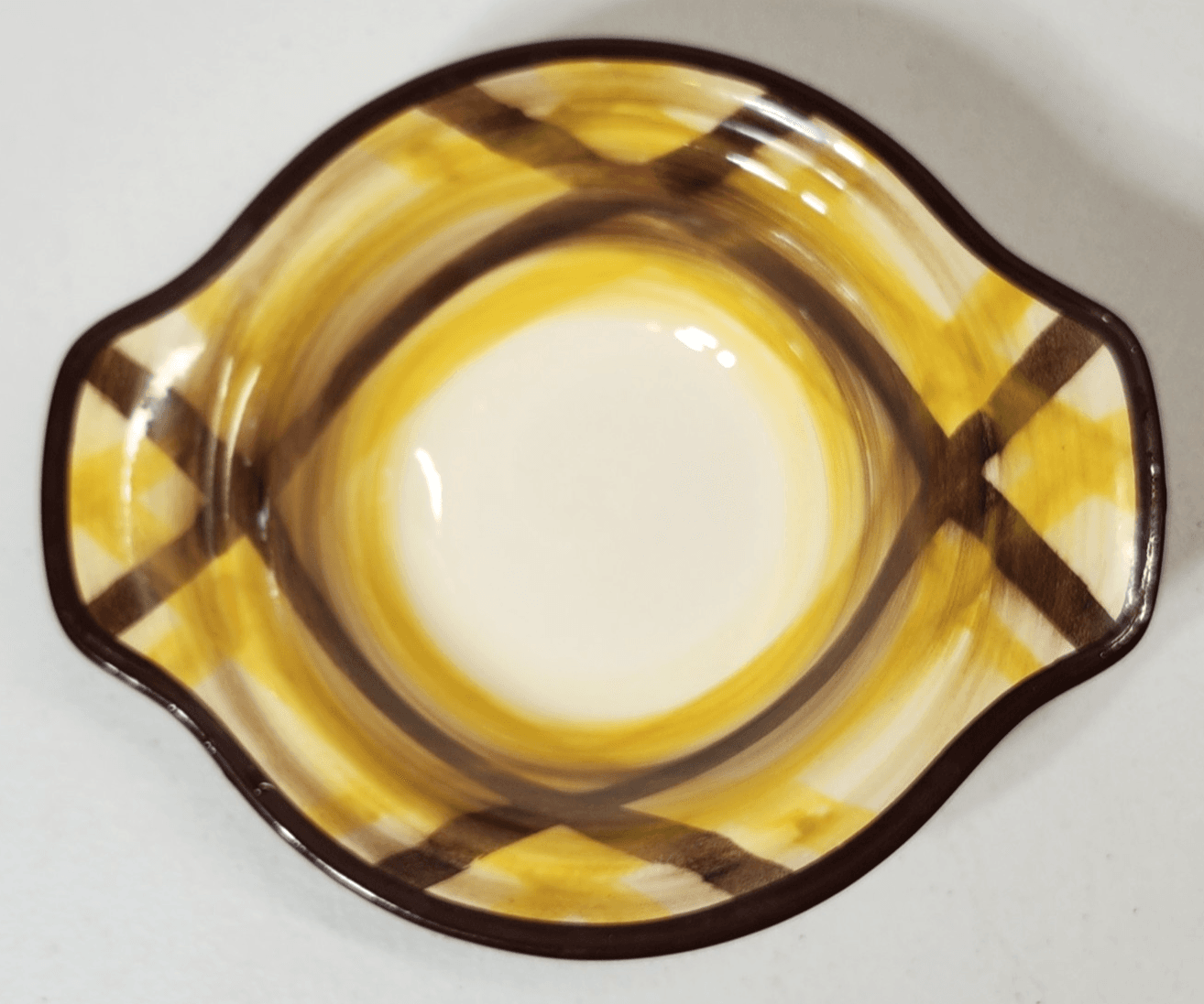 Vernonware Pottery Homespun Hand Painted Chowder Bowl 6" Vintage 1940's