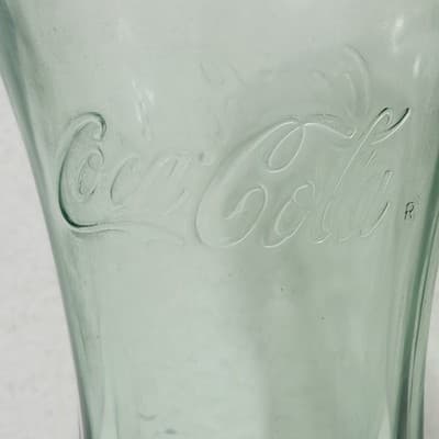 Vintage 6.5” Coca Cola Green Flared Thick Glass Tumbler 16oz Libbey Coke Float - Thumbnail 5