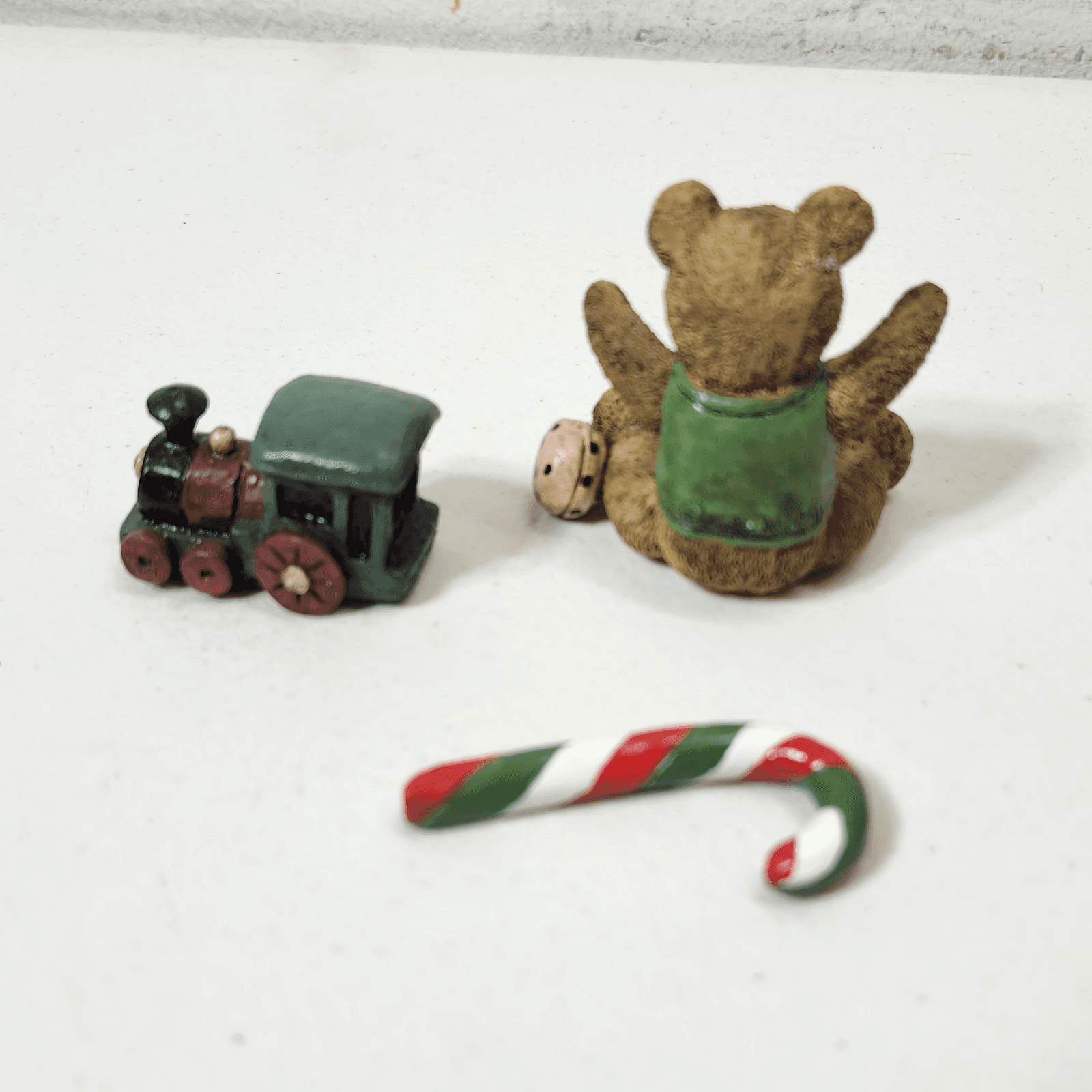 Mark Klaus Bear Train Candy Cane Figure Home Decor With Box #860036 - Thumbnail 6