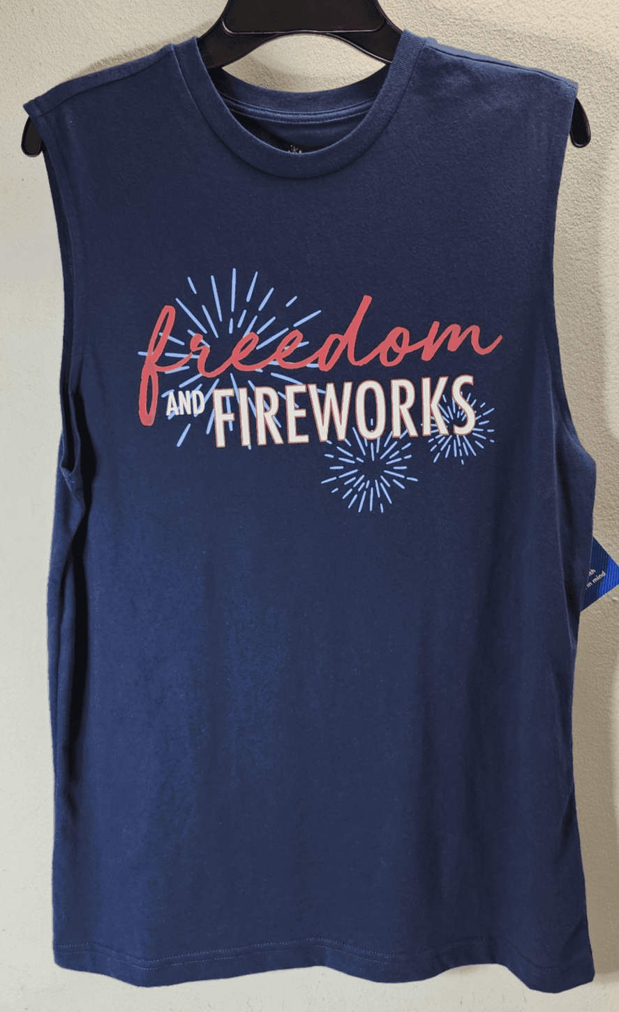 Blue Tank Top Shirt Girls Size XL Freedom Graphic Way To Celebrate NEW