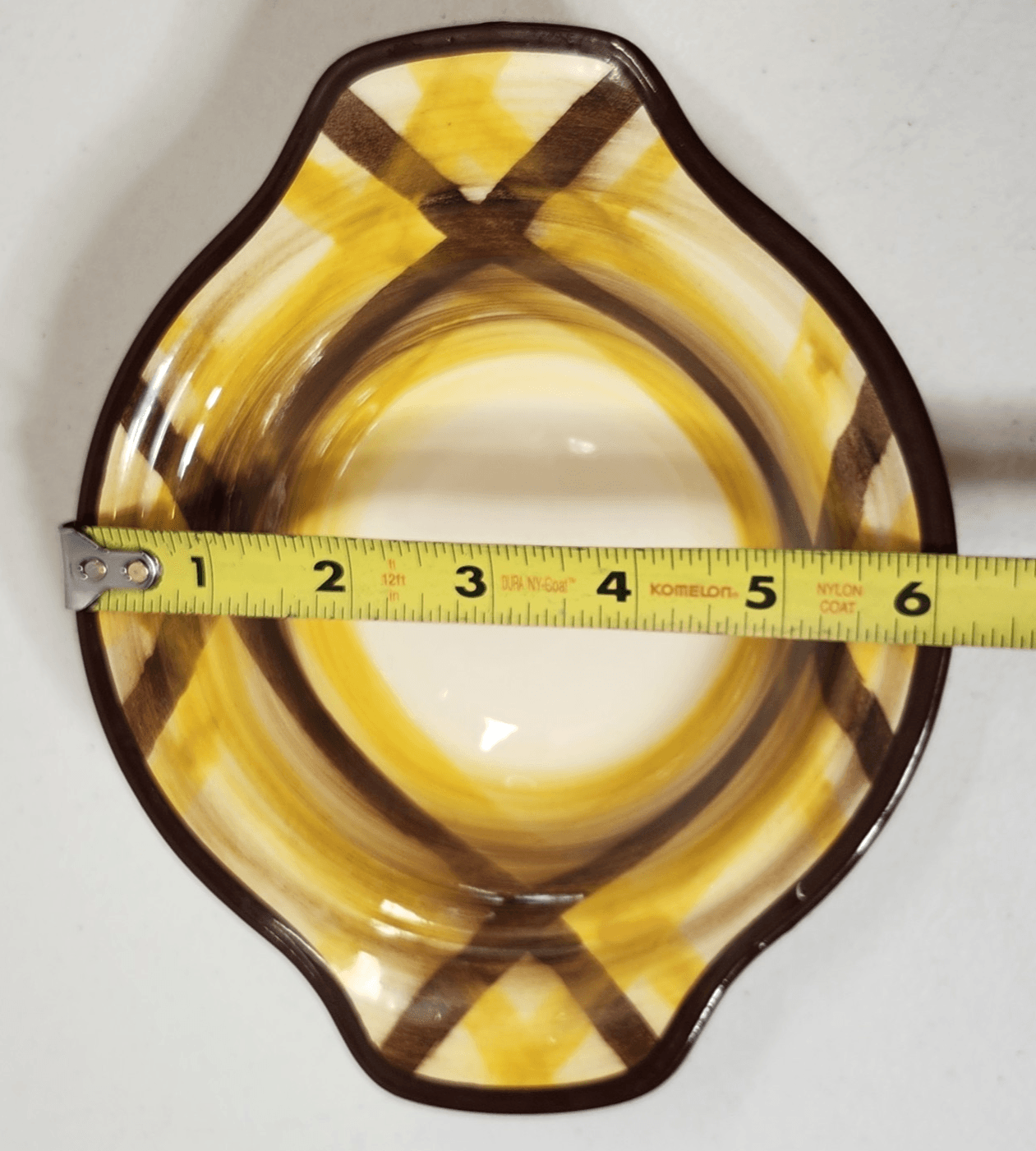 Vernonware Pottery Homespun Hand Painted Chowder Bowl 6" Vintage 1940's - Thumbnail 2