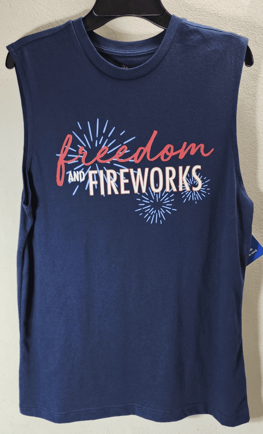 Blue Tank Top Shirt Girls Size XL Freedom Graphic Way To Celebrate NEW - Thumbnail 5