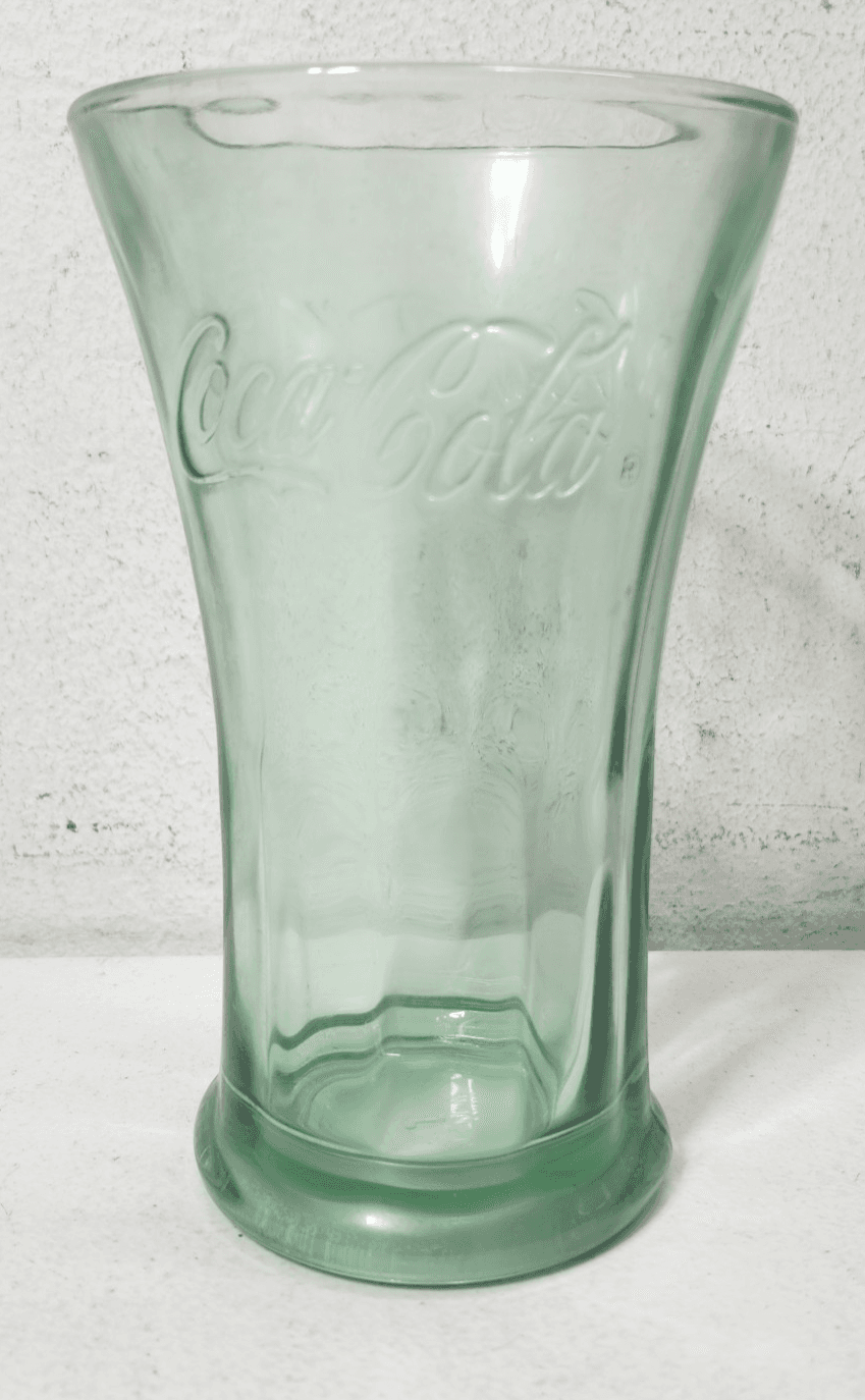 Vintage 6.5” Coca Cola Green Flared Thick Glass Tumbler 16oz Libbey Coke Float