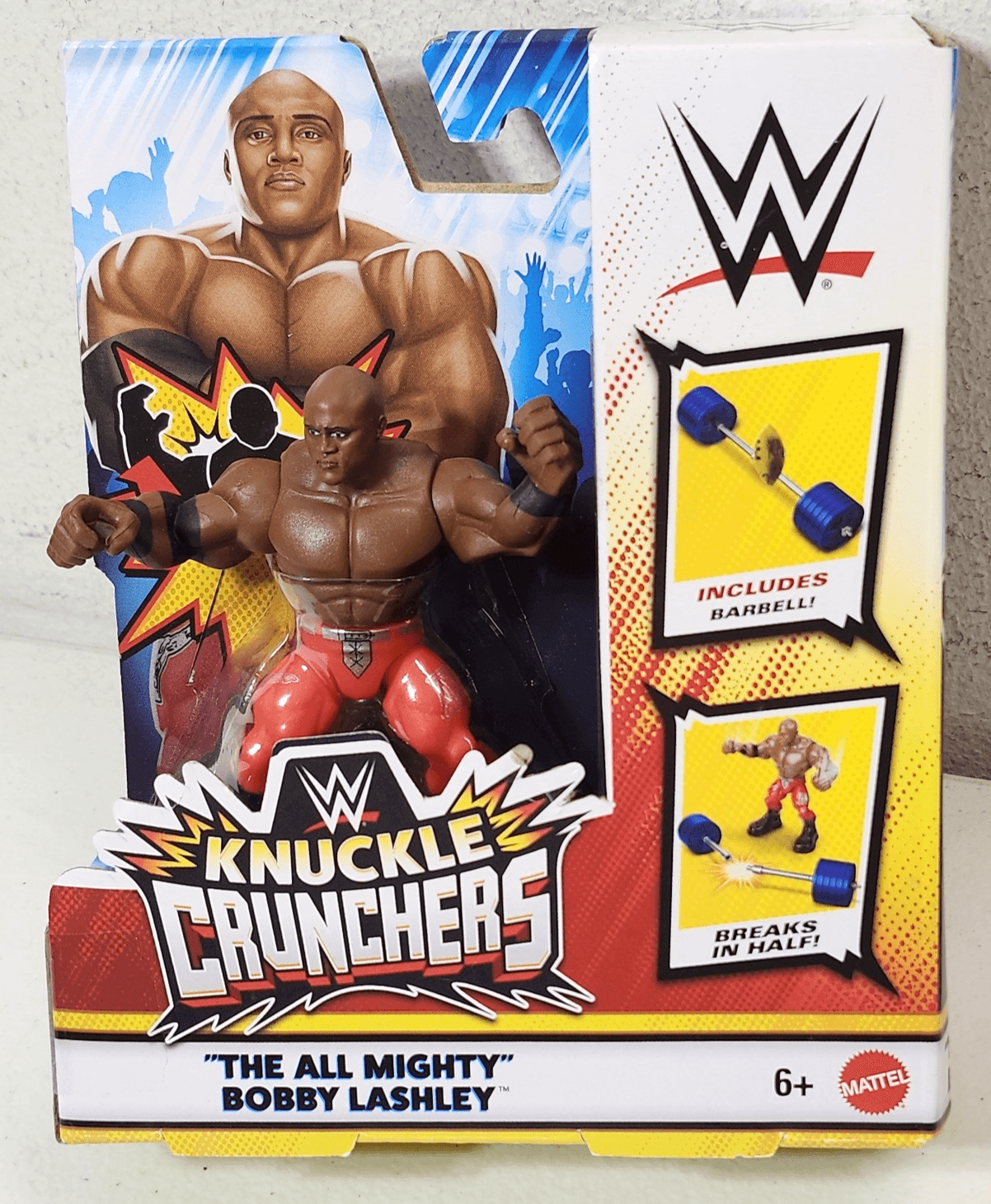 WWE Knuckle Crunchers The All Mighty Bobby Lashley Action Figure Barbells NEW