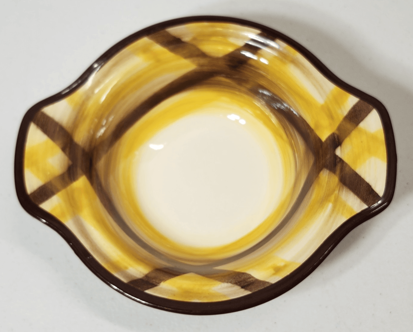 Vernonware Pottery Homespun Hand Painted Chowder Bowl 6" Vintage 1940's - Thumbnail 3