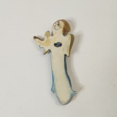 Angel Playing Musical Instrument 5” Resin Ornament Holiday Decor Italy Vintage - Thumbnail 4