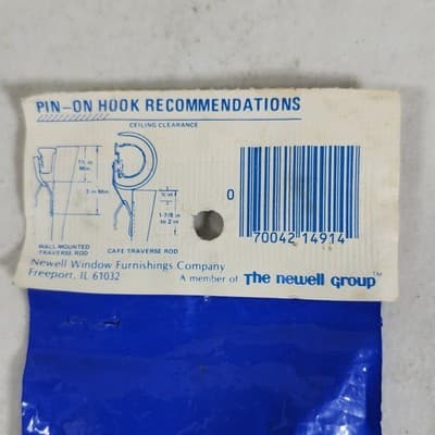 (14) Vintage Newell Steel Pin-on Drapery Curtain Hooks 14914 NEW - Thumbnail 5