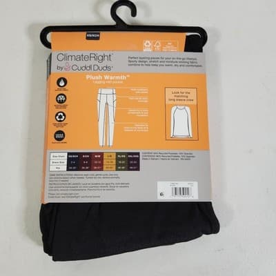 Climate Right Women's XS Leggings Base Layer Plush Warmth Black Pants NEW - Thumbnail 5