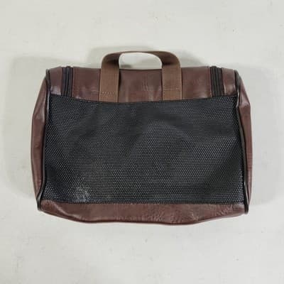 Penguin Munsingwear Brown Travel Toiletries Accessory Lined Leather Bag - Thumbnail 5