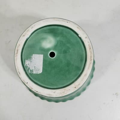 Art Pottery Green Pedestal Planter Dish 8" Tall - Thumbnail 7