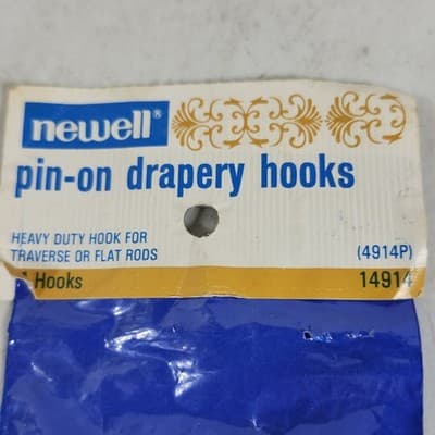 (14) Vintage Newell Steel Pin-on Drapery Curtain Hooks 14914 NEW - Thumbnail 2