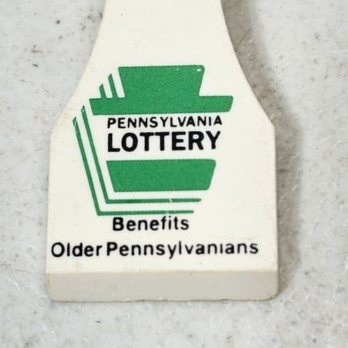 Pennsylvania State Lottery Ticket Scratcher Keychain Ring White - Thumbnail 2