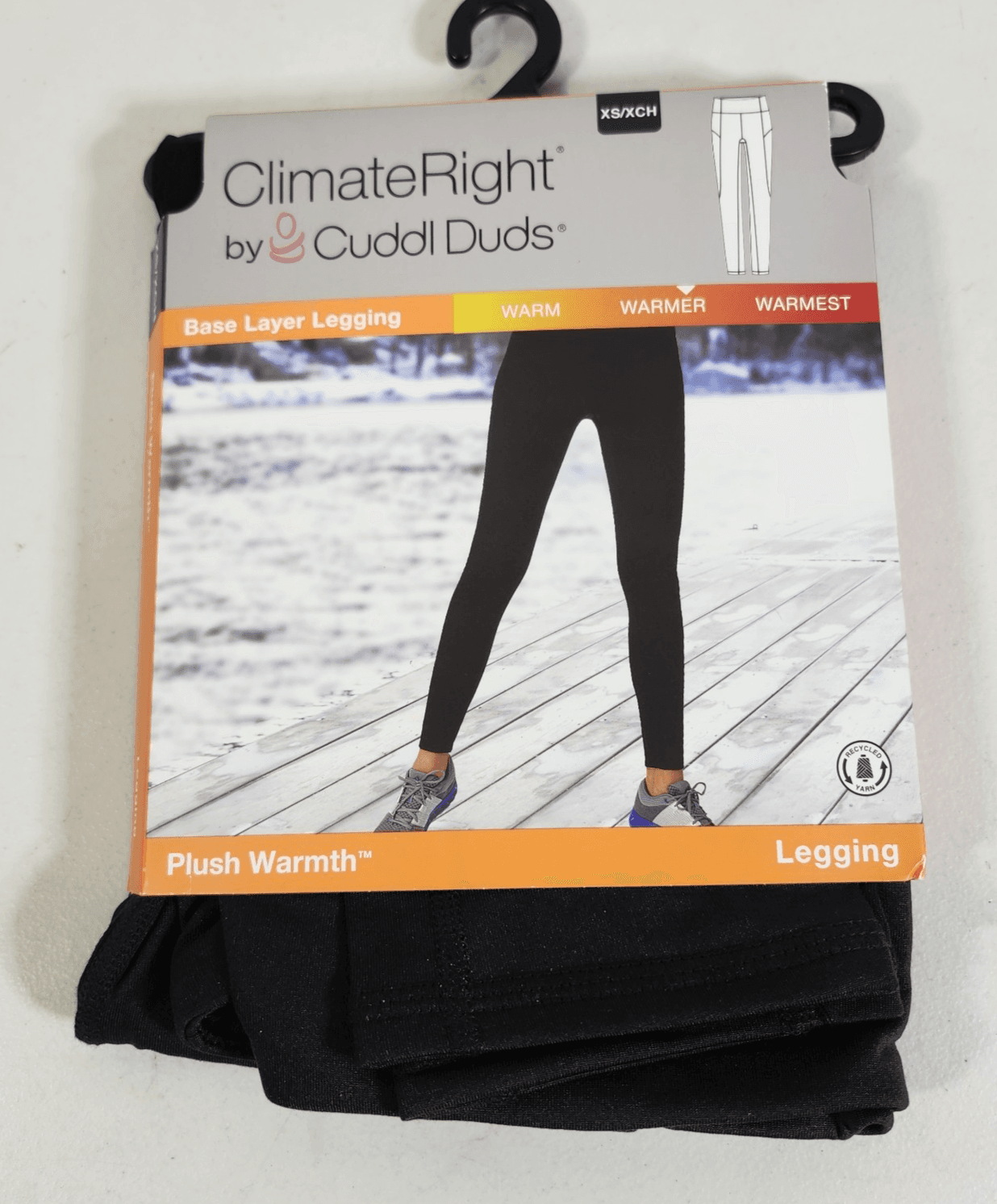 Climate Right Women's XS Leggings Base Layer Plush Warmth Black Pants NEW