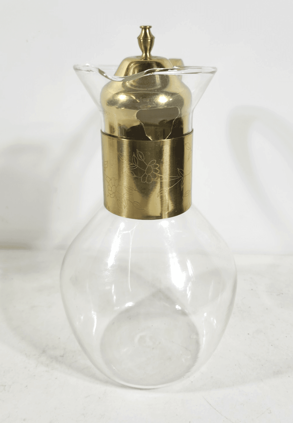 Princess House Brass And Crystal Carafe - Thumbnail 2