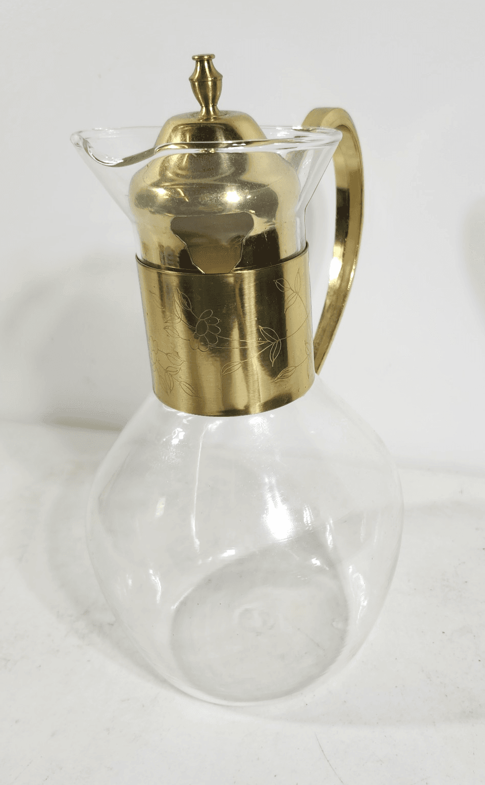 Princess House Brass And Crystal Carafe - Thumbnail 3