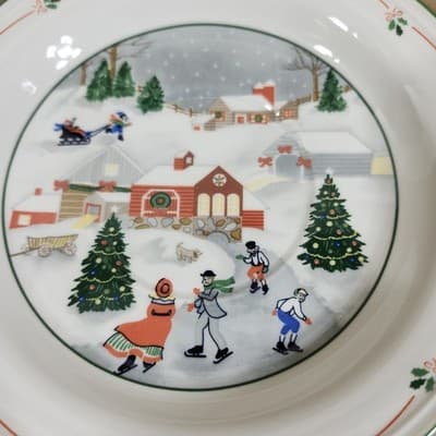 4 Sango Silent Night Tea Cup Saucer Plates 3900 Korea 6.5” - Thumbnail 3