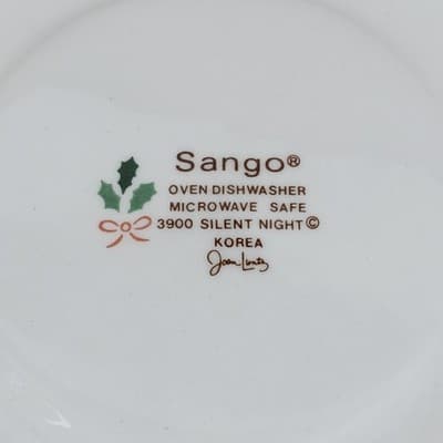 4 Sango Silent Night Tea Cup Saucer Plates 3900 Korea 6.5” - Thumbnail 5