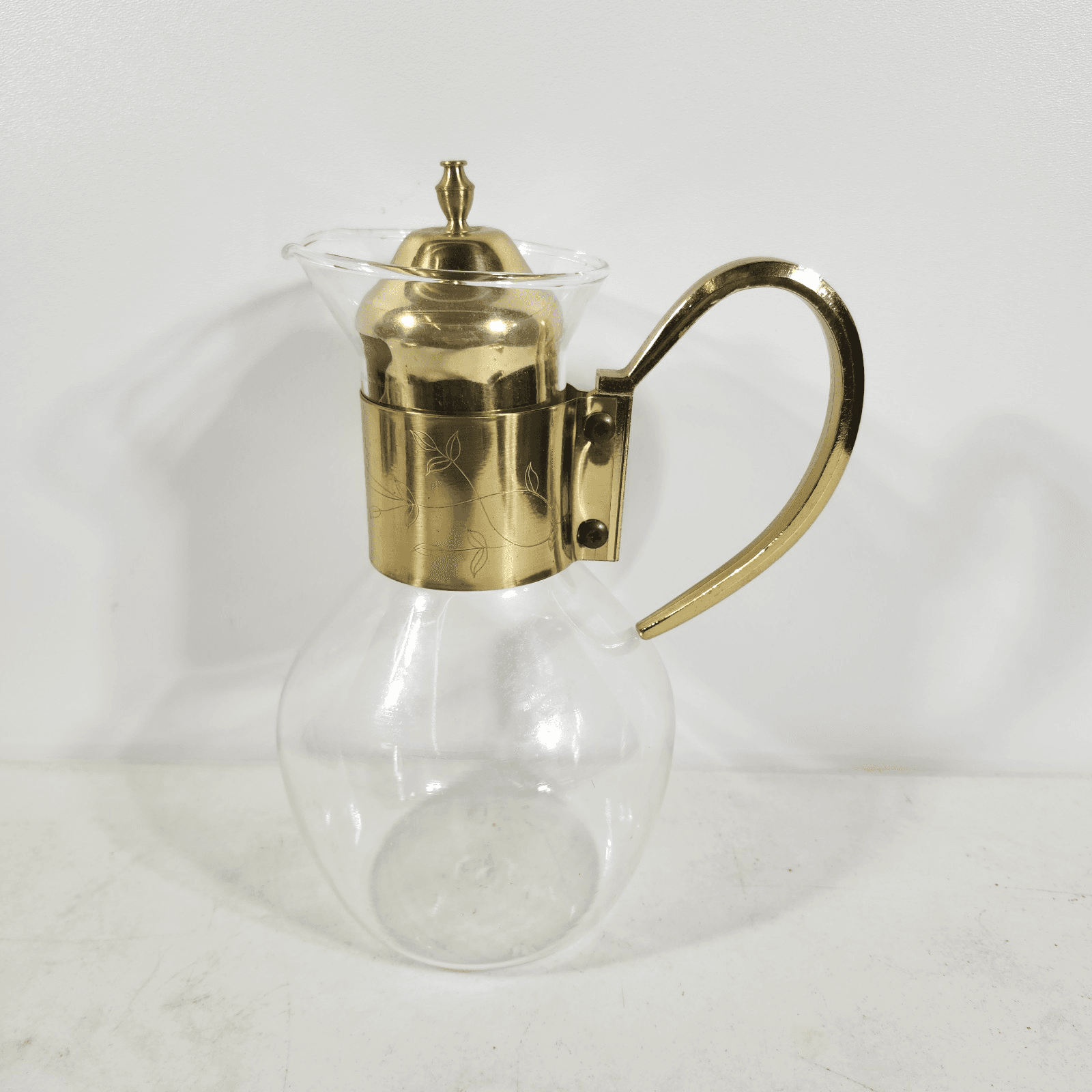 Princess House Brass And Crystal Carafe - Thumbnail 4