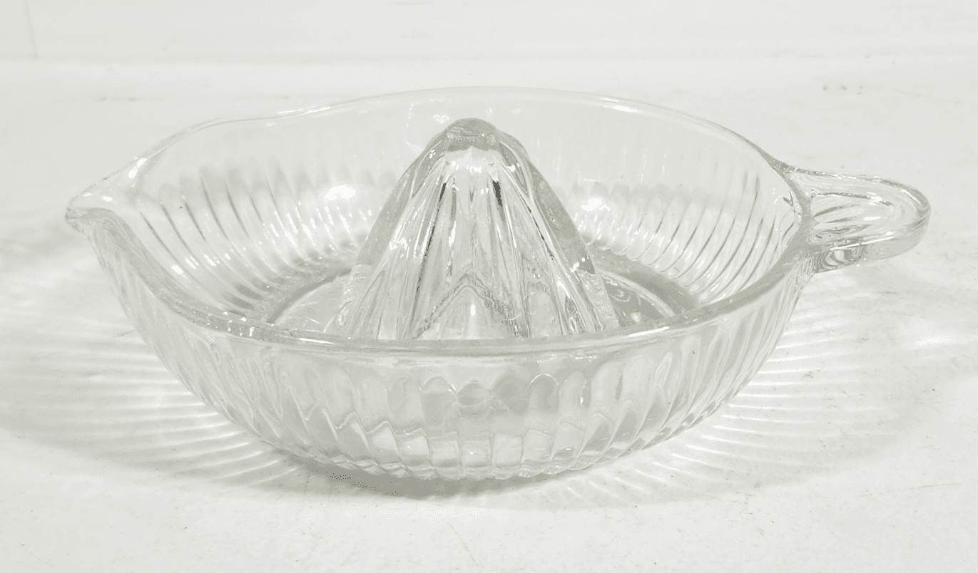 Vintage Textured Glass Lemon Orange Citrus Juice Maker Squeezer Reamer Juicer