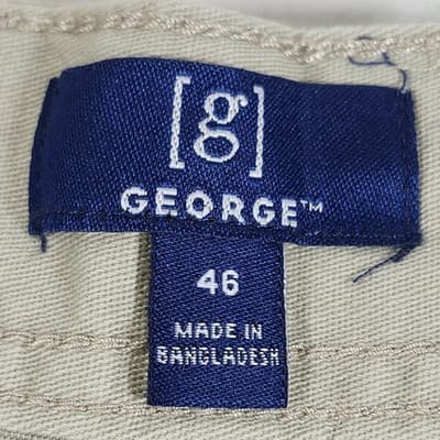 George Men's Size 46 Cargo Shorts At the Knee 10" Beige NEW - Thumbnail 7